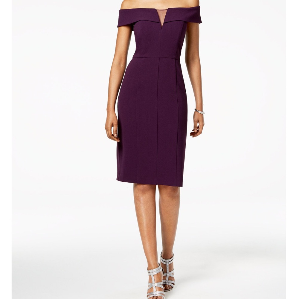 NWOT Vince Camuto Off Shoulder Midi Dress - Plum